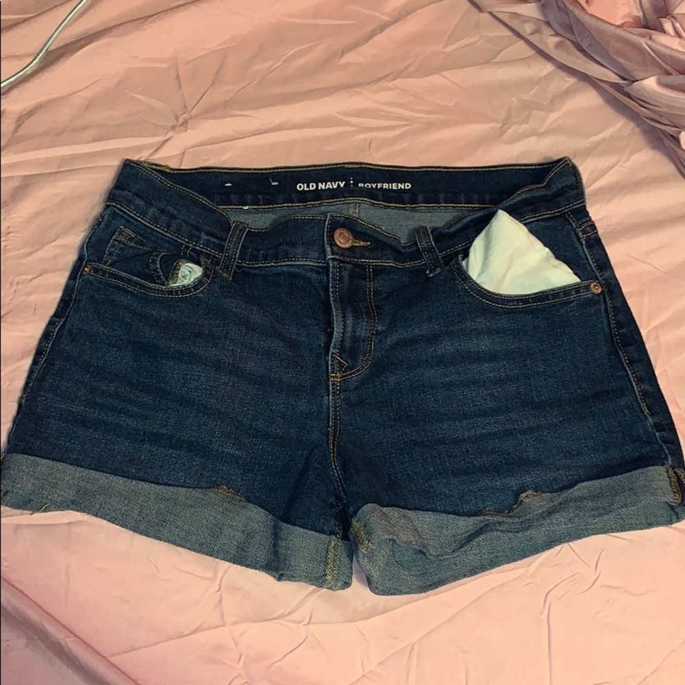 Boyfriend cut jean shorts